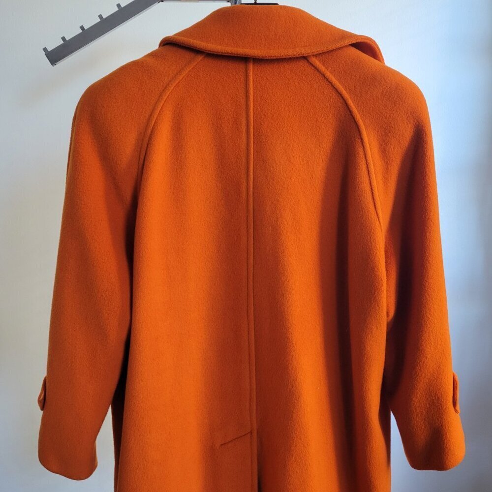 Vintage Designer Bill Blass Burnt Orange Limited Edition Wool Coat (Size: M/L) - Picture 6 of 16